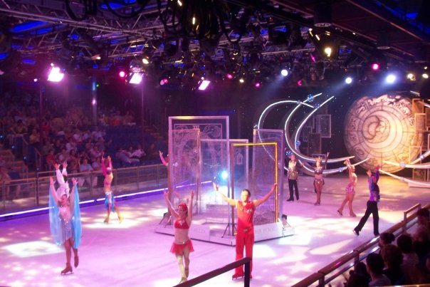 Cruise ship ice-skating show