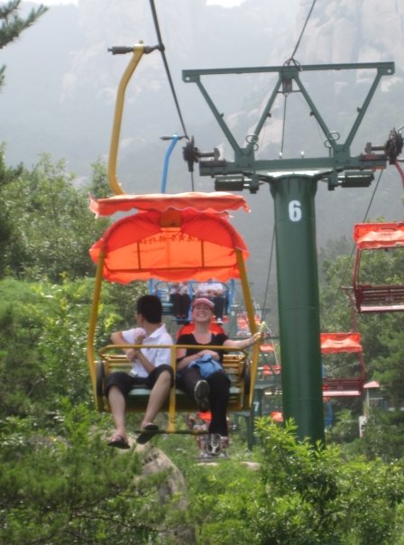 Cable car down Laoshan