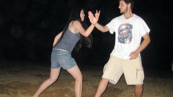 Martial arts on the beach