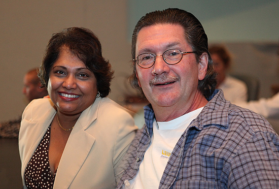 Deanne Butchey, the project’s faculty advisor, and Dana Farrow, who teaches in the IMBA program, were among the attendees at the October 28, 2009 presentation.