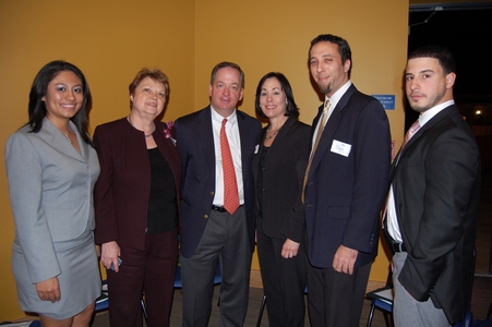 Wendy Hernandez, RESA vice president; event co-chair from CREW, Julie Williamson, specializing in real estate law, Akerman Senterfitt; William Hardin; event co-chair from CREW, Elizabeth Green, attorney at law, The Green Companies; Dan Berkovitz; and Christian Rodriguez, executive board member and Council for Student Organizations representative