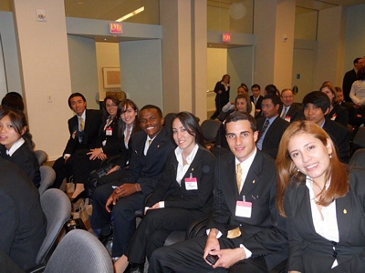 Charles Chan, Leilani Soto, Alexis Zaldivar, Ruel James, Lisette Velasquez, Gabriel Marin and Maria E. Sabando at J&amp;J headquarters in New Brunswick, NJ