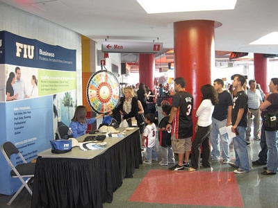 FIU Business kiosk on the arena concourse