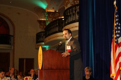 Oscar Grau, one of 103 recipients nationwide to receive a Jefferson Award, widely regarded as the “Nobel Prize for Public Service,” spoke at the recognition ceremony in Washington, D.C.