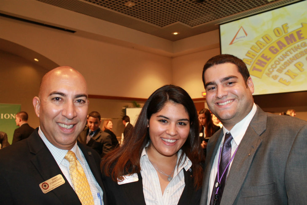 Jimmy Carmenate, advisor; Grace Martin, vice president of membership; and Anthony Fiore, tax associate, Grant Thornton