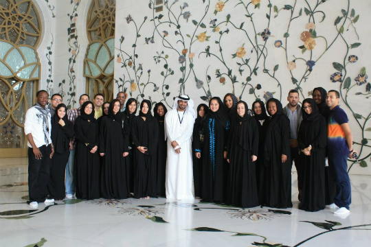 Group at the Sheikh Zayed Grand Mosque in Abu Dhabi