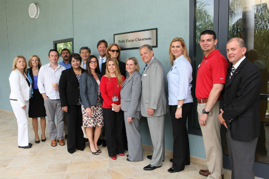 A reception celebrated the newly renamed Wells Fargo Classroom and the long-standing relationship of the company to FIU and FIU Business.