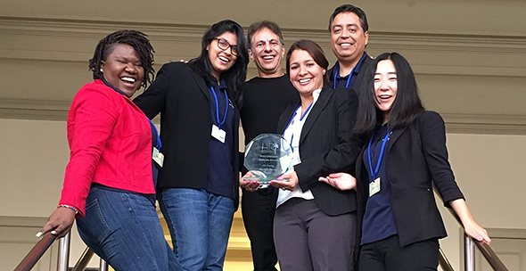 From left to right: Marianne Joseph, Anjani Raj, Dr. Marc Weinstein, Ana Ortiz, Manuel Pallango, Zhongyan Chen