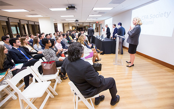 Opportunity in the field: panelists talk to FIU Business students about finance careers and the CFA.