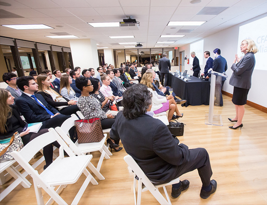 Opportunity in the field: panelists talk to FIU Business students about finance careers and the CFA.