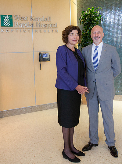 Miriam Weismann, Academic Director, FIU's Healthcare MBA program and Javier Hernandez-Lichtl, CEO of West Kendall Baptist Hospital