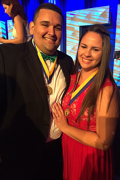 FIU FBLA-PBL officers Albert Amaya (National President), Elizabeth Alvarez (National Parlimentarian) 