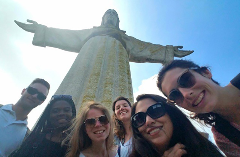 From left to right: Willem van Beckhoven, Sophie Mugomoka, Victoria Schrijner, Ines Bom (works for ISCTE), Isabel Rumberg, and Marie Royer. 