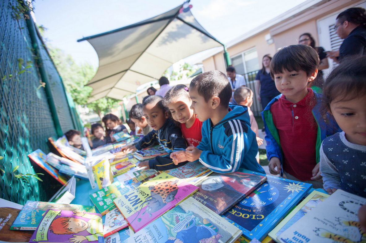 FIU College of Business Fourth Annual Inspire a Child to Read Book Drive at Centro Mater in Downtown Miami. The 800 books were donated to children enrolled in Centro Mater who heard stories, drank lemonade and chose a book of their own. 