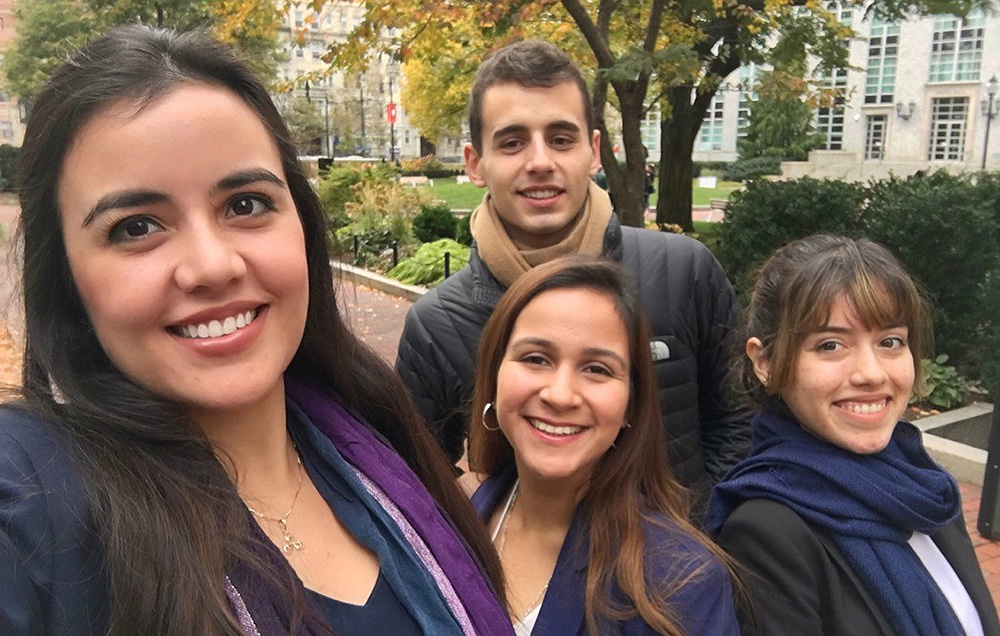 From left to right, Natalia Cardona, Marilyn Montoya, Javier Gonzalez, Andrea Diaz-Ariza