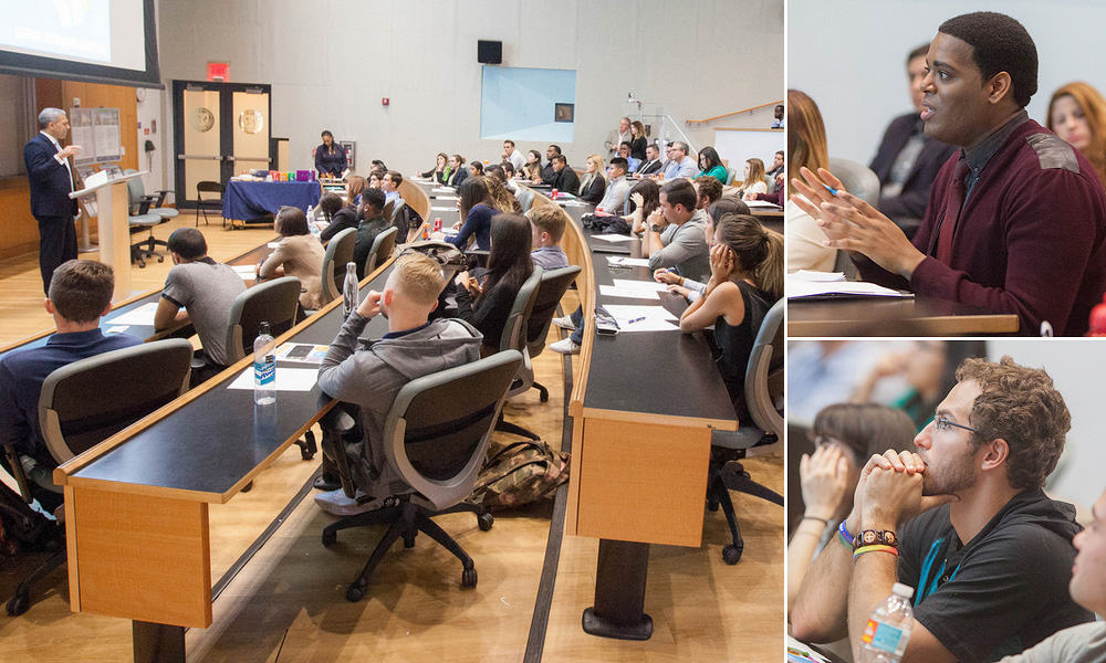 Eric Maldonado (BBA ’86), managing director of sales at information and analysis firm IHS Markit, hosted an informal session with FIU College of Business students, offering details of his early challenges and rise to success.