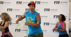 Zumba co-founder Beto Perez stages a dance-out for College of Business charity.