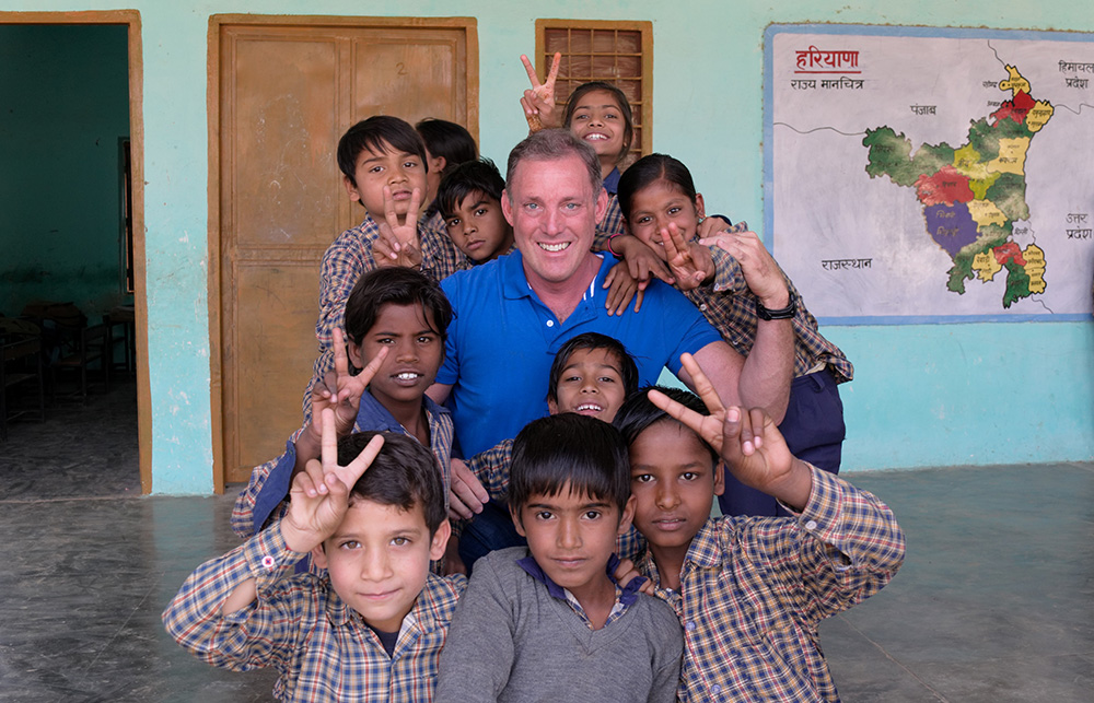 David Wernick and Bandhwari school children