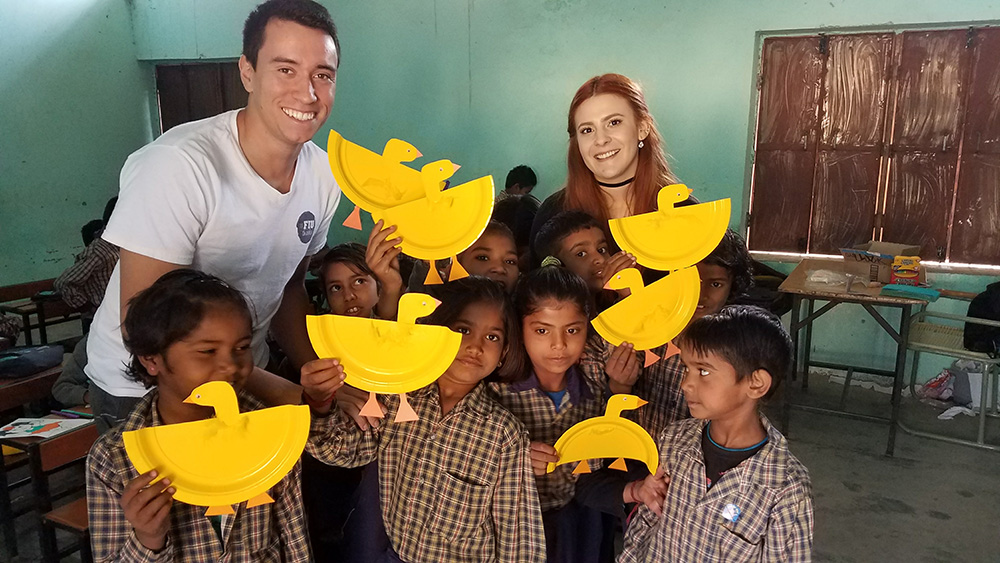 IBHS students pose with school children