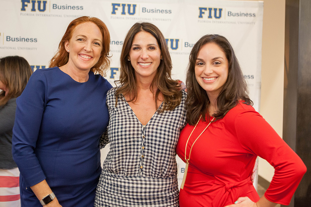 Misha Kuryla, Suzy Batle and Yanyn San Luis pose after the “Be Your Own Boss” session.