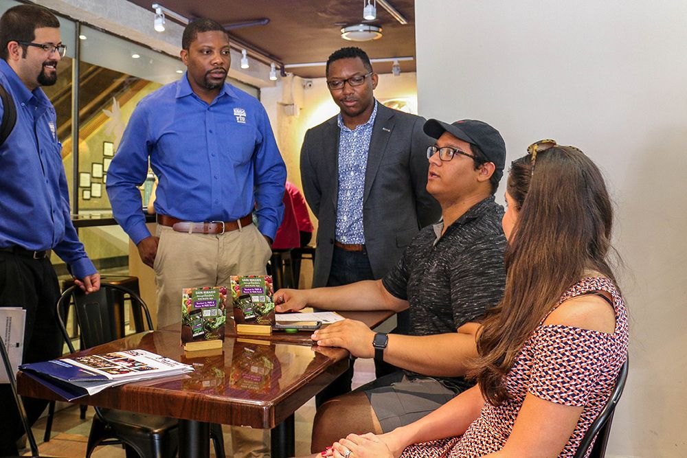 Canvassing team at Isaac’s restaurant.